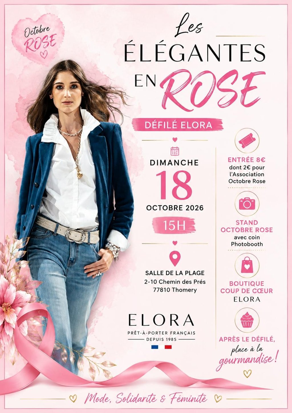 đ Les ĂlĂ©gantes en Rose â DĂ©filĂ© Elora đ La mode au service de la solidaritĂ©
