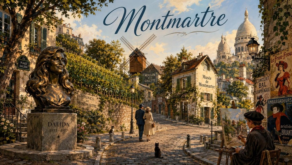 Vue de la butte de Montmartre en vue arienne