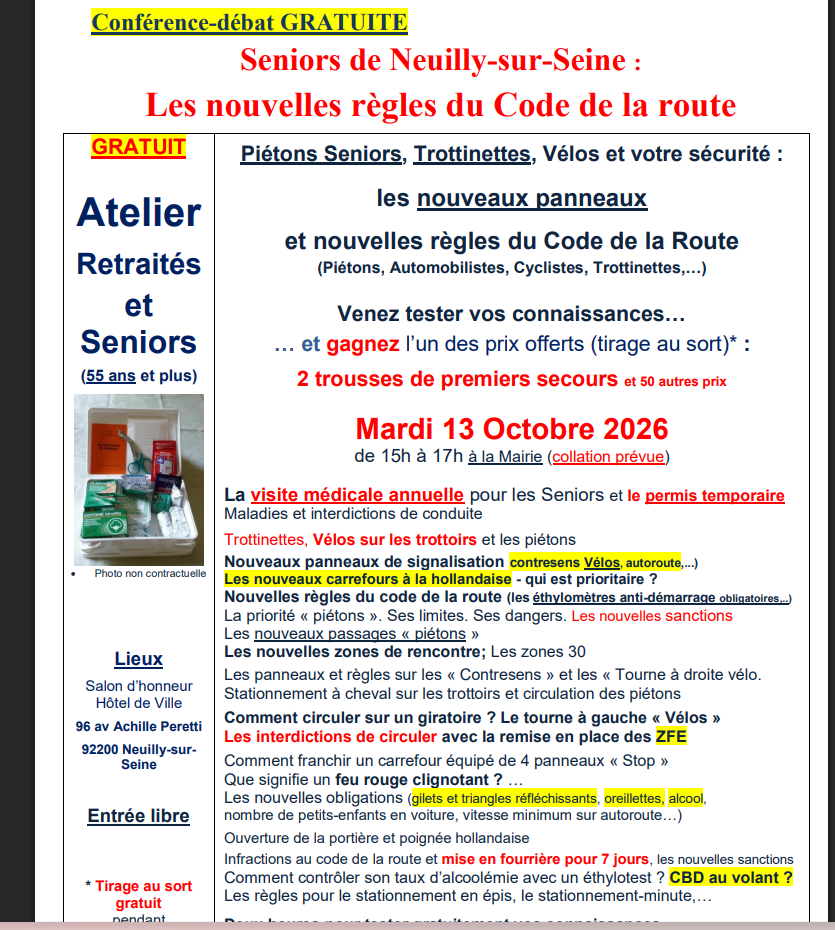 🚦 Conférence-Débat : Les Nouvelles Règles du Code de la Route