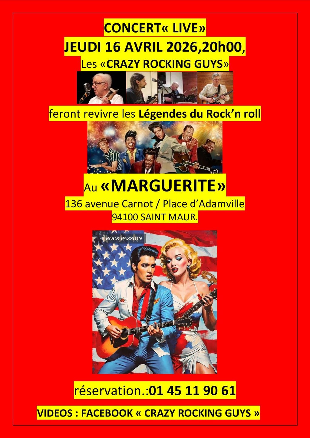 Concert de rock'n roll "vintage" dans un restaurant sympa, gastro, et raisonnable