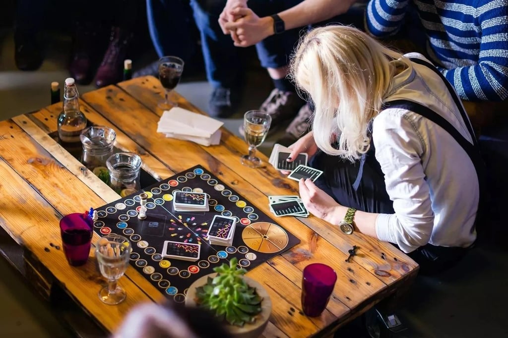 Jeux de société dans un bar à jeux