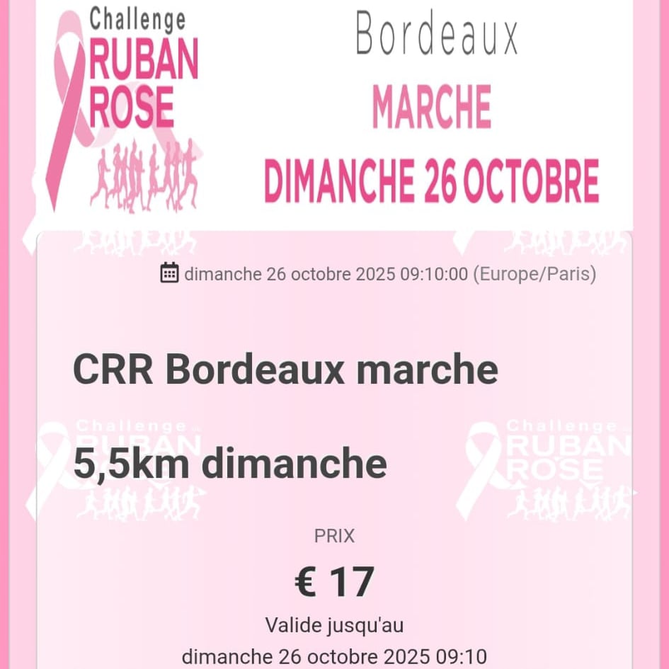RUBAN ROSE Bordeaux Marche