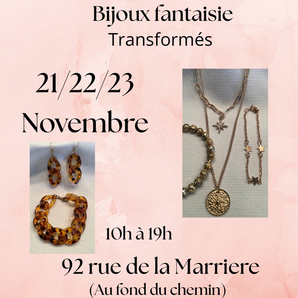 A bunch of necklaces that are on a shelf