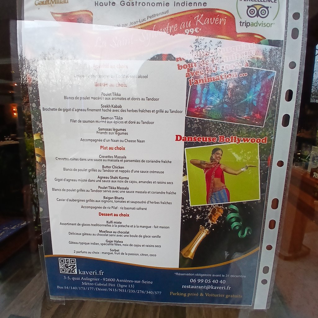 REVEILLON LE KAVERI ASNIÈRES-SUR-SEINE