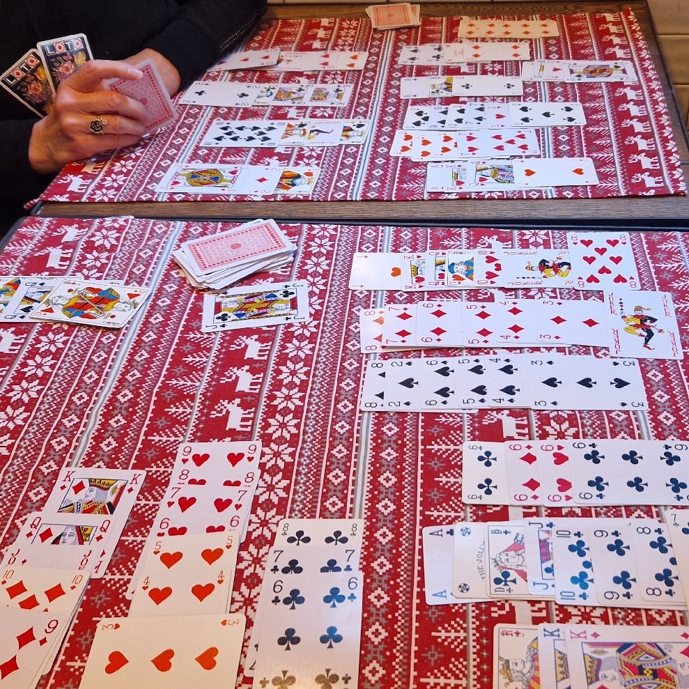 number of joker playing cards laid on a surface