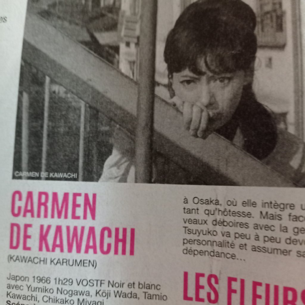 A woman in a blue dress with a red flower in her hair