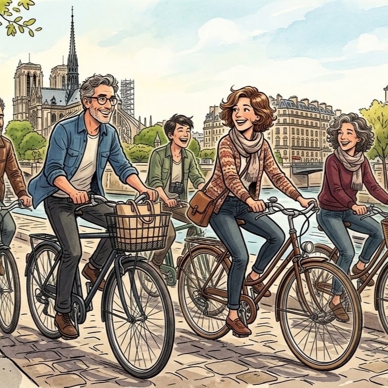 Le Marais, Paris. Autumn, early morning. Cycling and making bread.