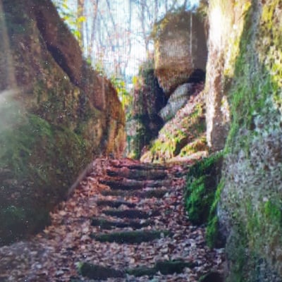 randonnée rocher et cascade Mencke, Heidenschloss, Rotfels