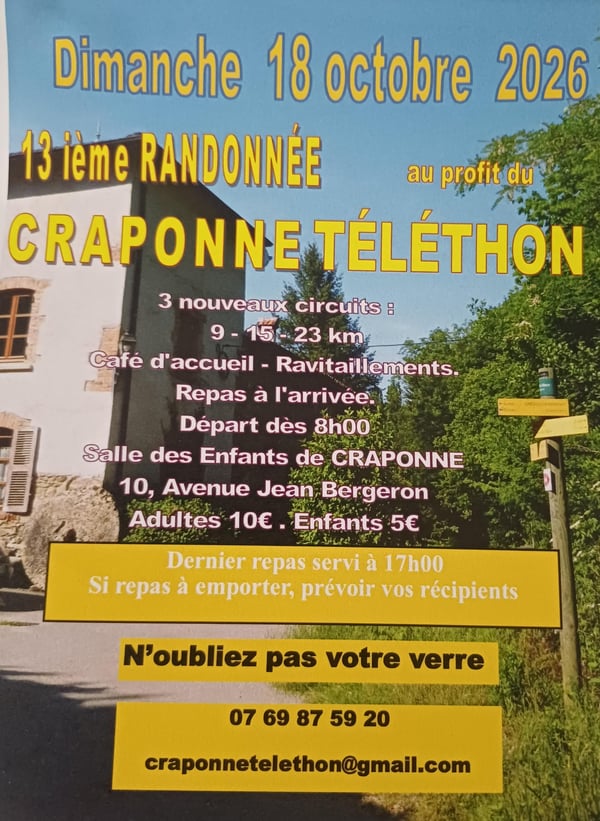 rando craponne 9kms 15kmset 23kms
