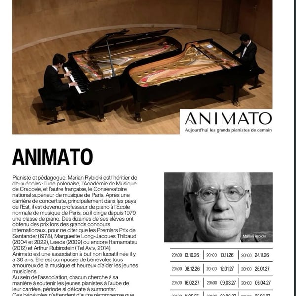 Concert ANIMATO 🎶 Piano Salle Cortot