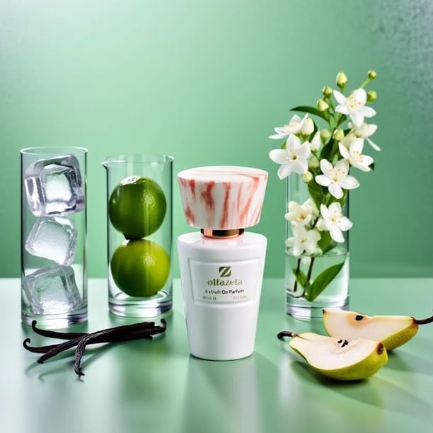 Présentation de produits cosmétiques et de parfums bio