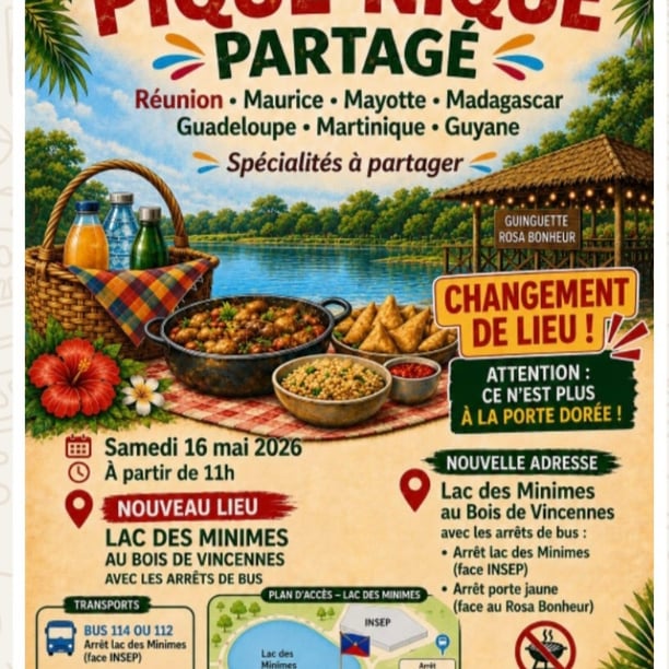 pique-nique Réunionnais du bois Vincennes au lac des minimes.